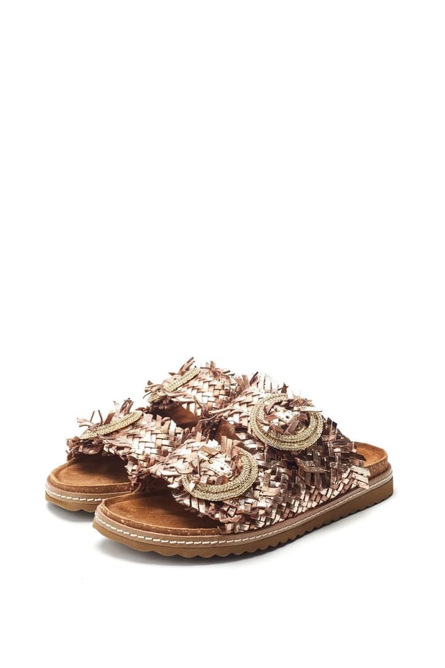 Moda In Pelle Moda In Pelle Women's 'Olisia' Metallic Leather Flatforms in Bronze - 2