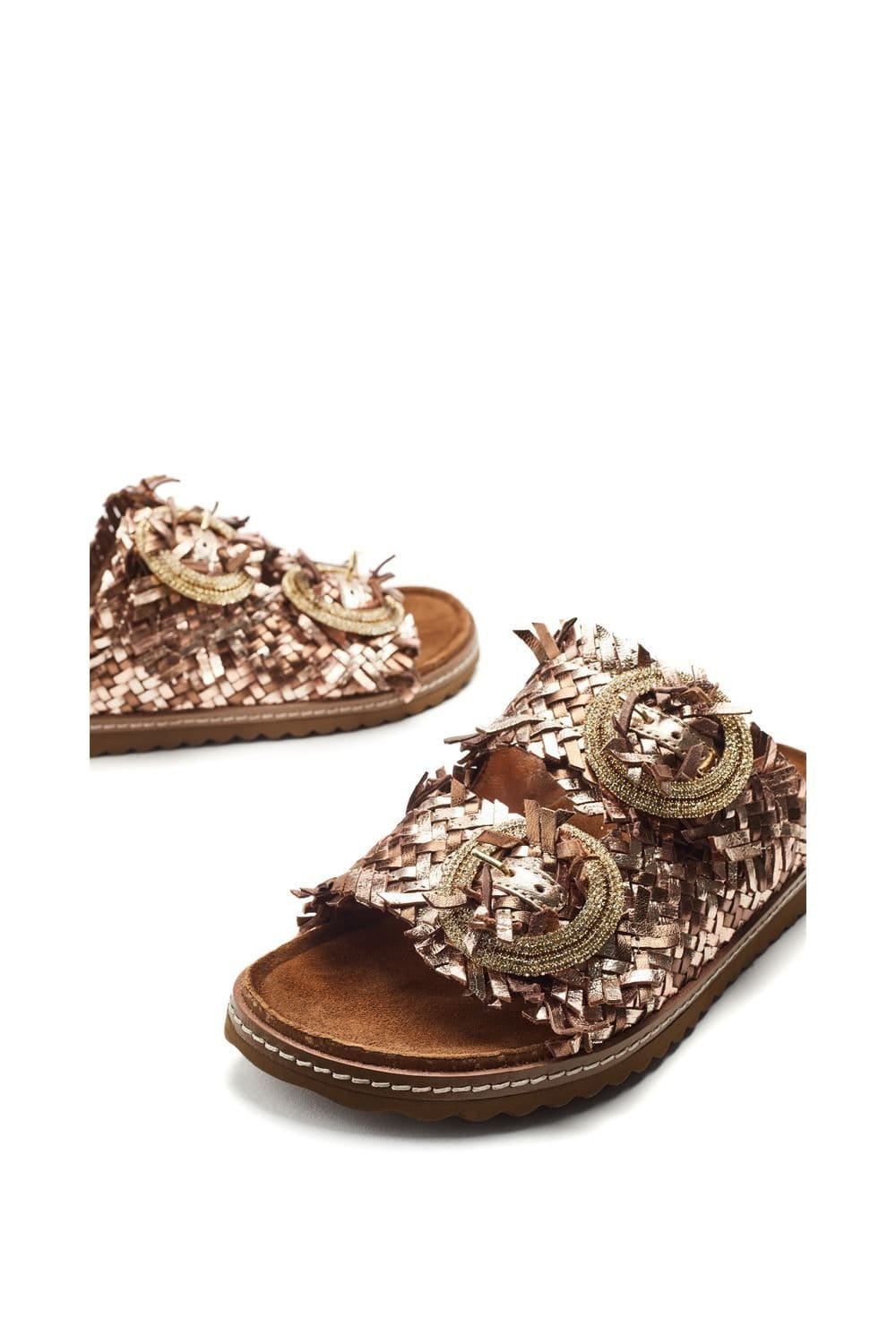 Moda In Pelle Moda In Pelle Women's 'Olisia' Metallic Leather Flatforms in Bronze - 4