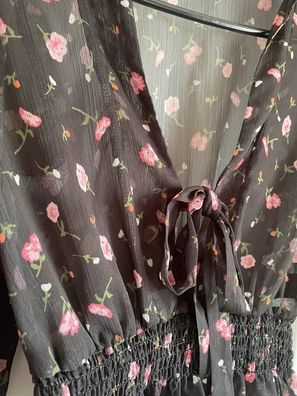 ASOS Design Floral mesh blouse
