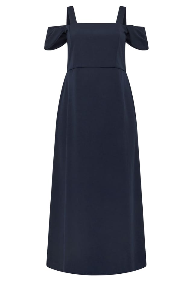 Yours Yours Women's Cold Shoulder Maxi Dress in Mid Navy - 2