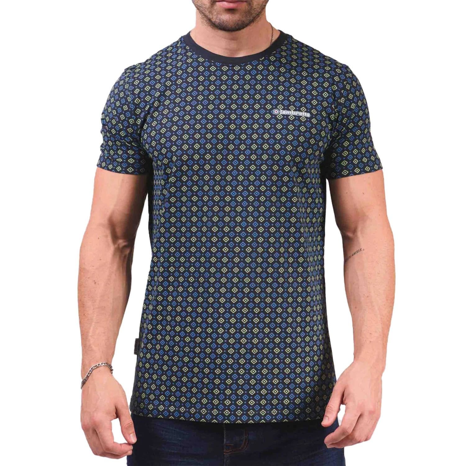Lambretta Lambretta Men's SS25 Geometric T-Shirt in Navy - 4