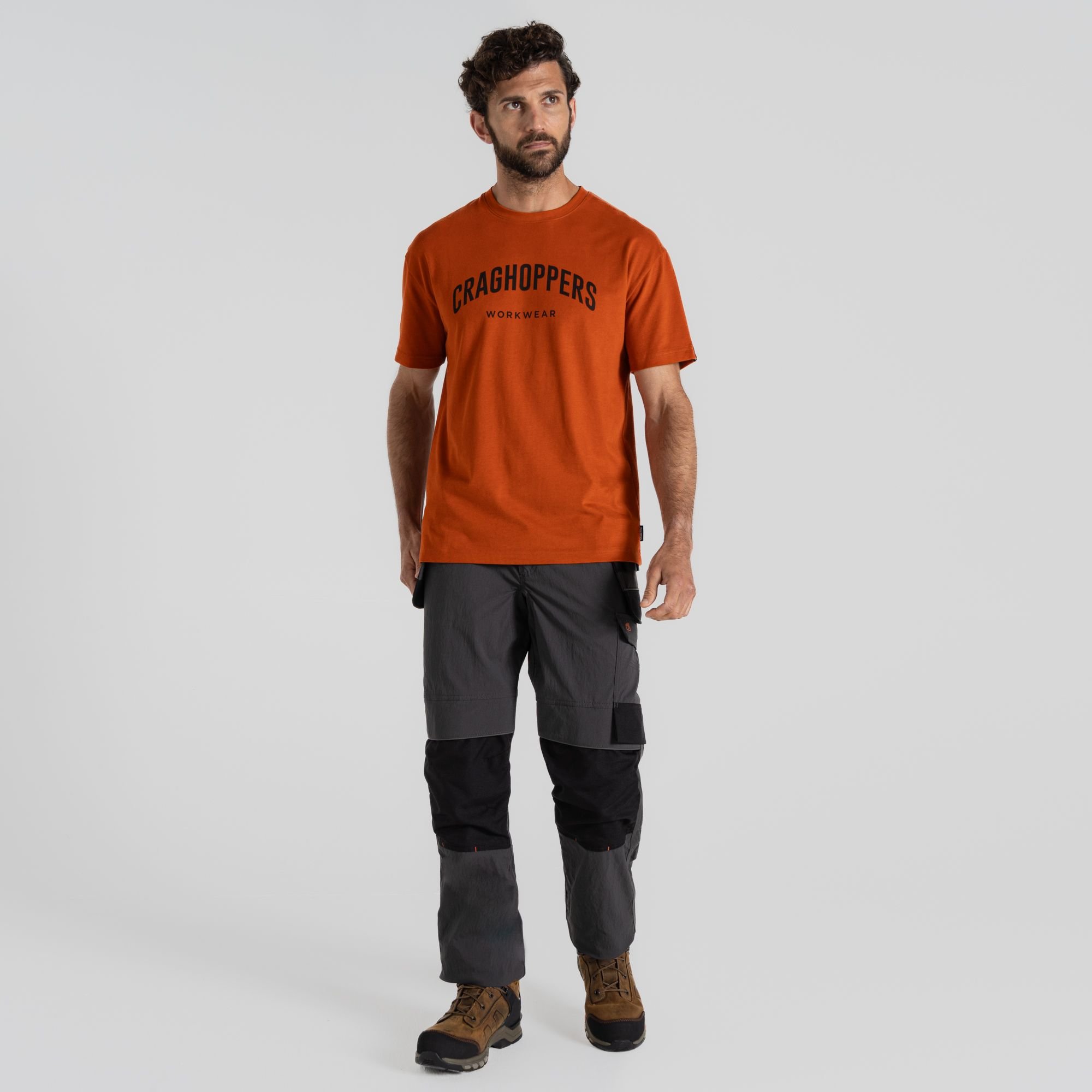 Craghoppers Craghoppers Men's Burnsall Short Sleeved Brand Carrier T-Shirt in Orange - 2