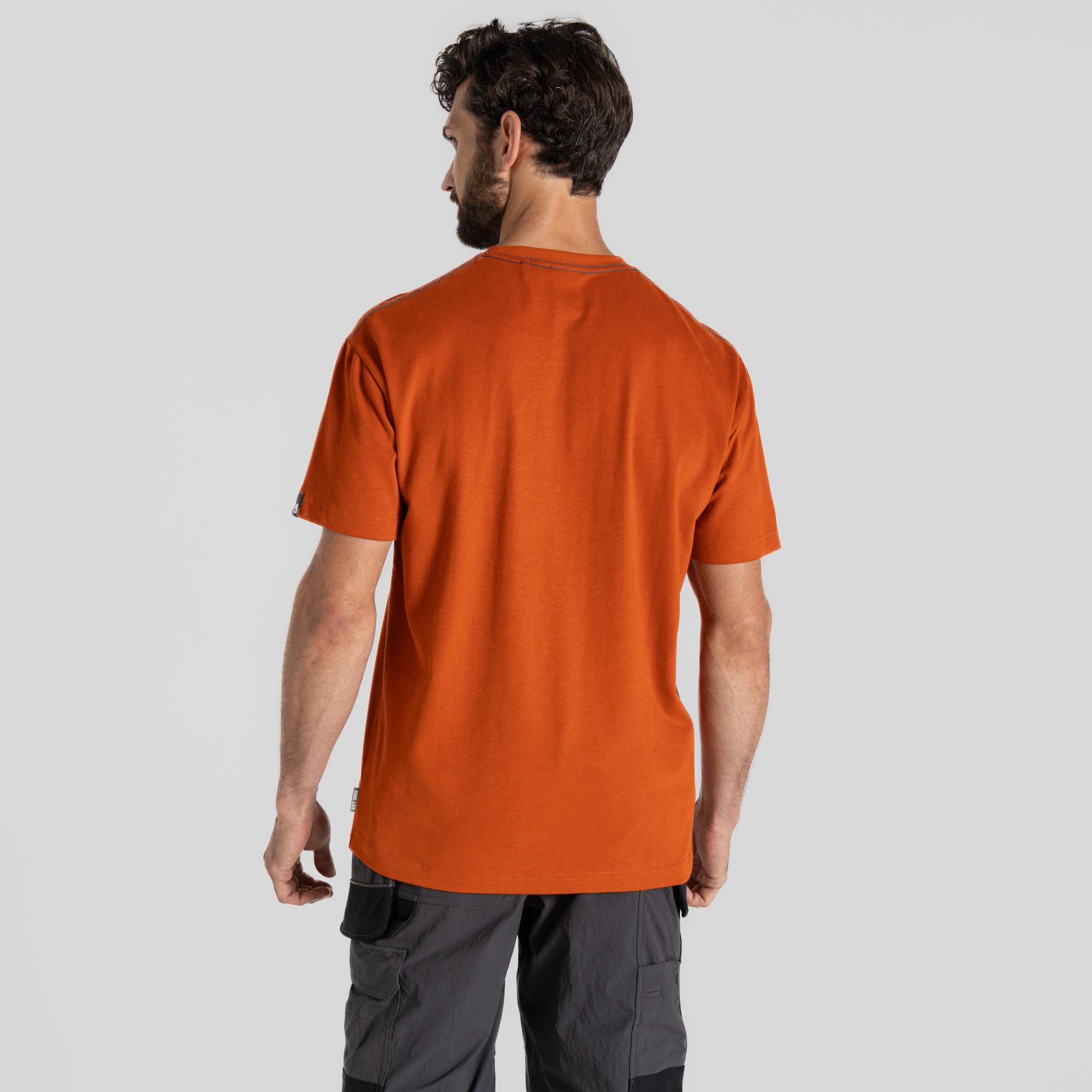 Craghoppers Craghoppers Men's Burnsall Short Sleeved Brand Carrier T-Shirt in Orange - 3