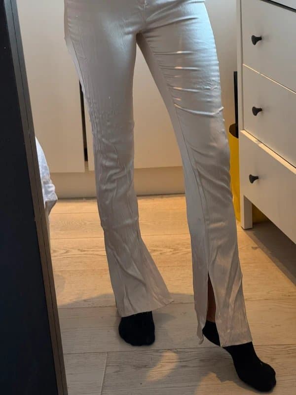 Zara Blush silk look trousers