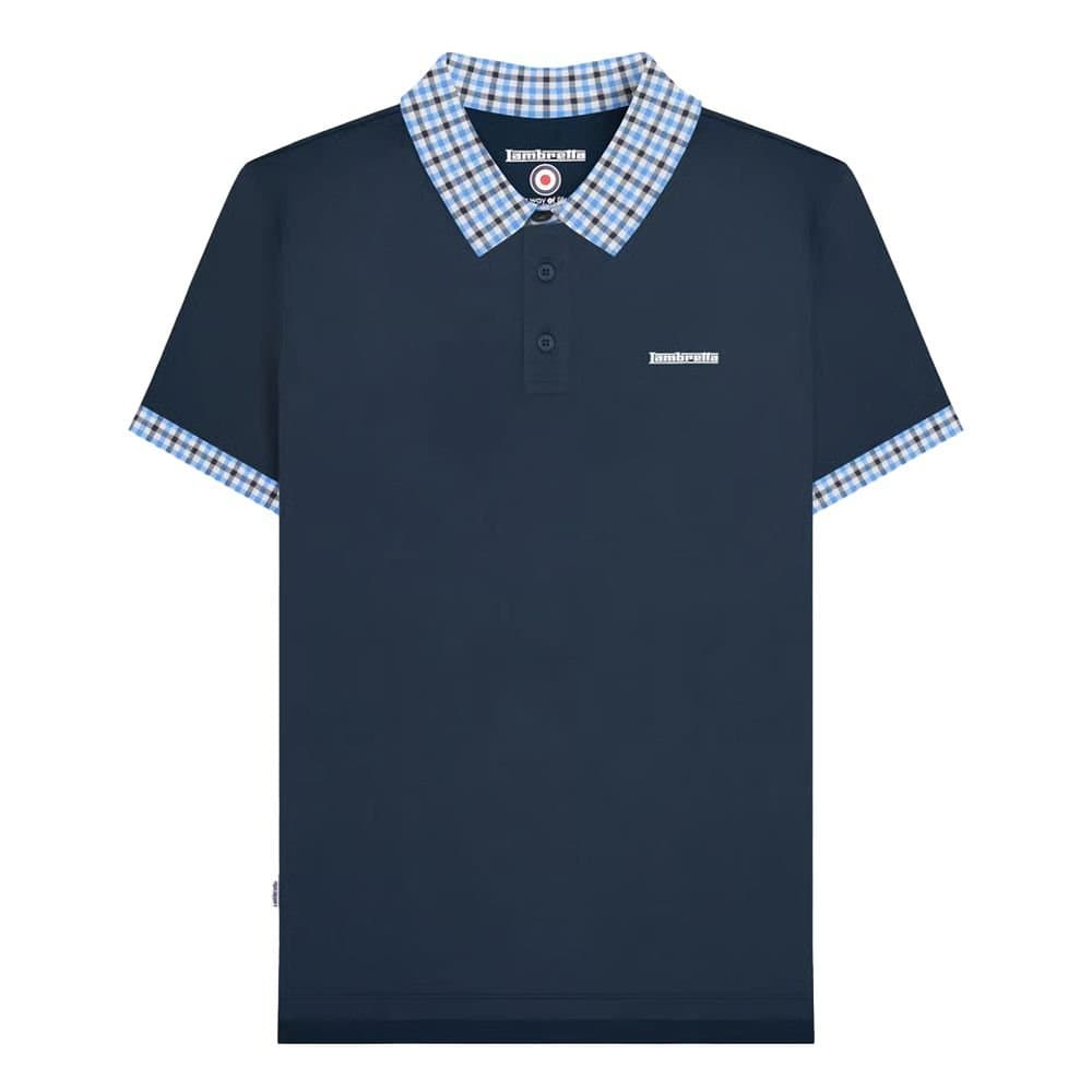 Lambretta Lambretta Men's Gingham Big & Tall Polo Shirt in Navy