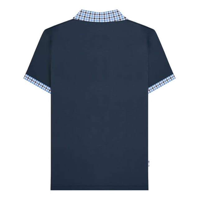 Lambretta Lambretta Men's Gingham Big & Tall Polo Shirt in Navy - 2