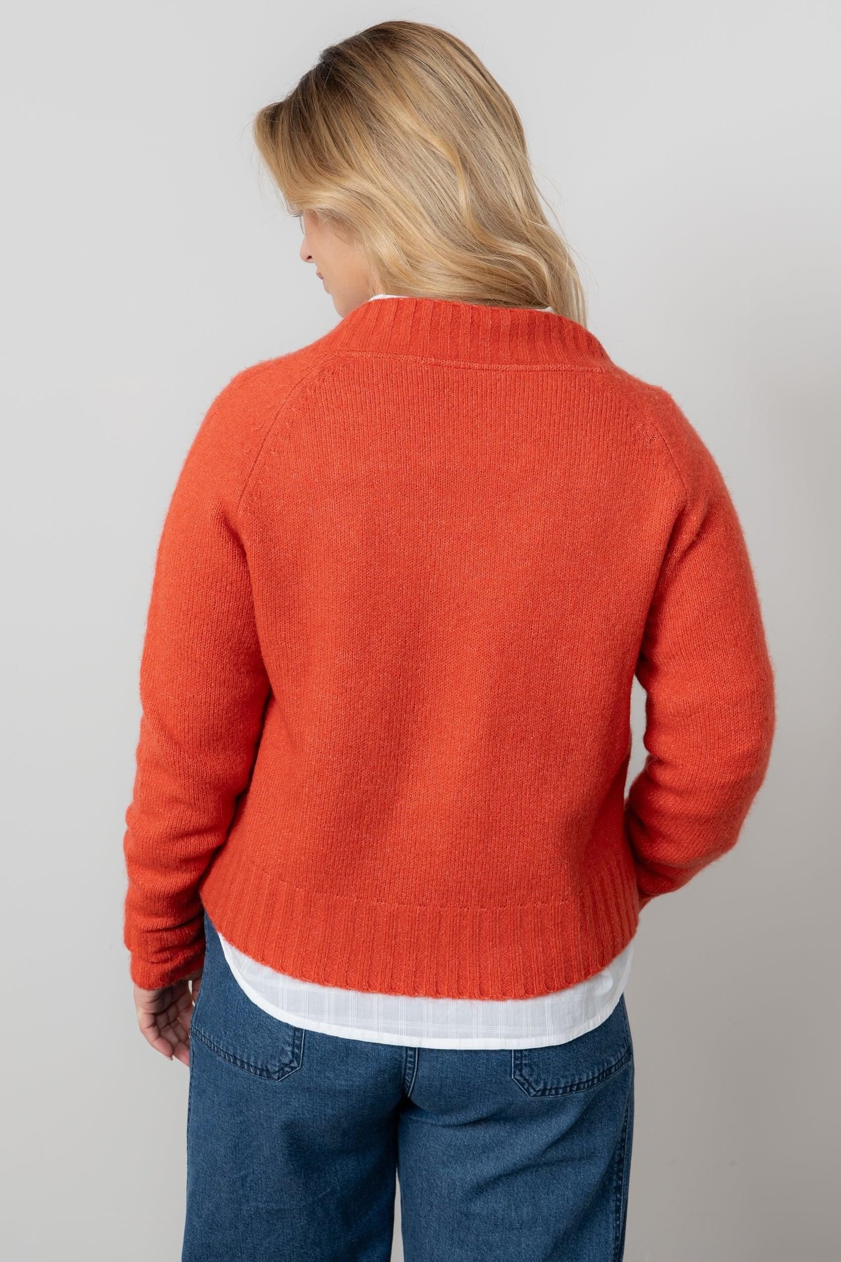 Lily & Me Lily & Me Women's Woodchester V-Neck Blended yarn Boxy Fit Jumper in Red - 4