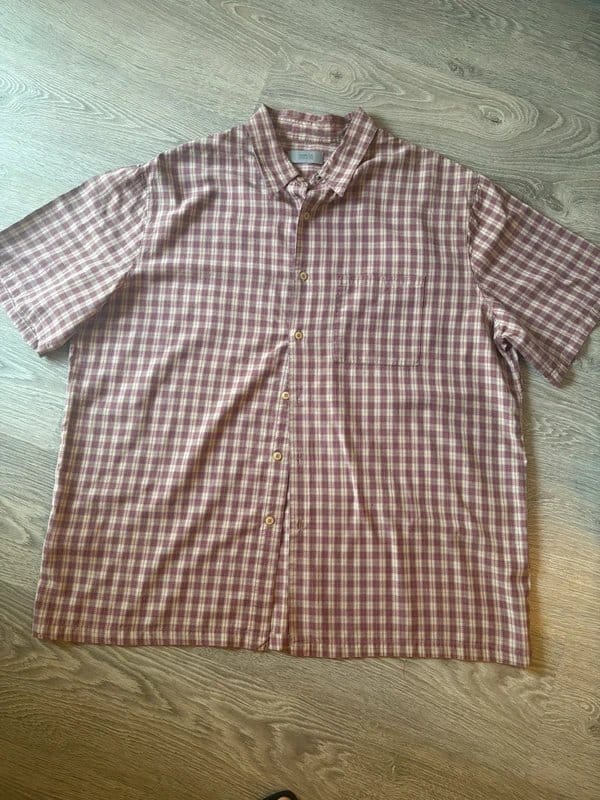 Marks & Spencer Vintage Check Shirt XXL Burgundy Beige