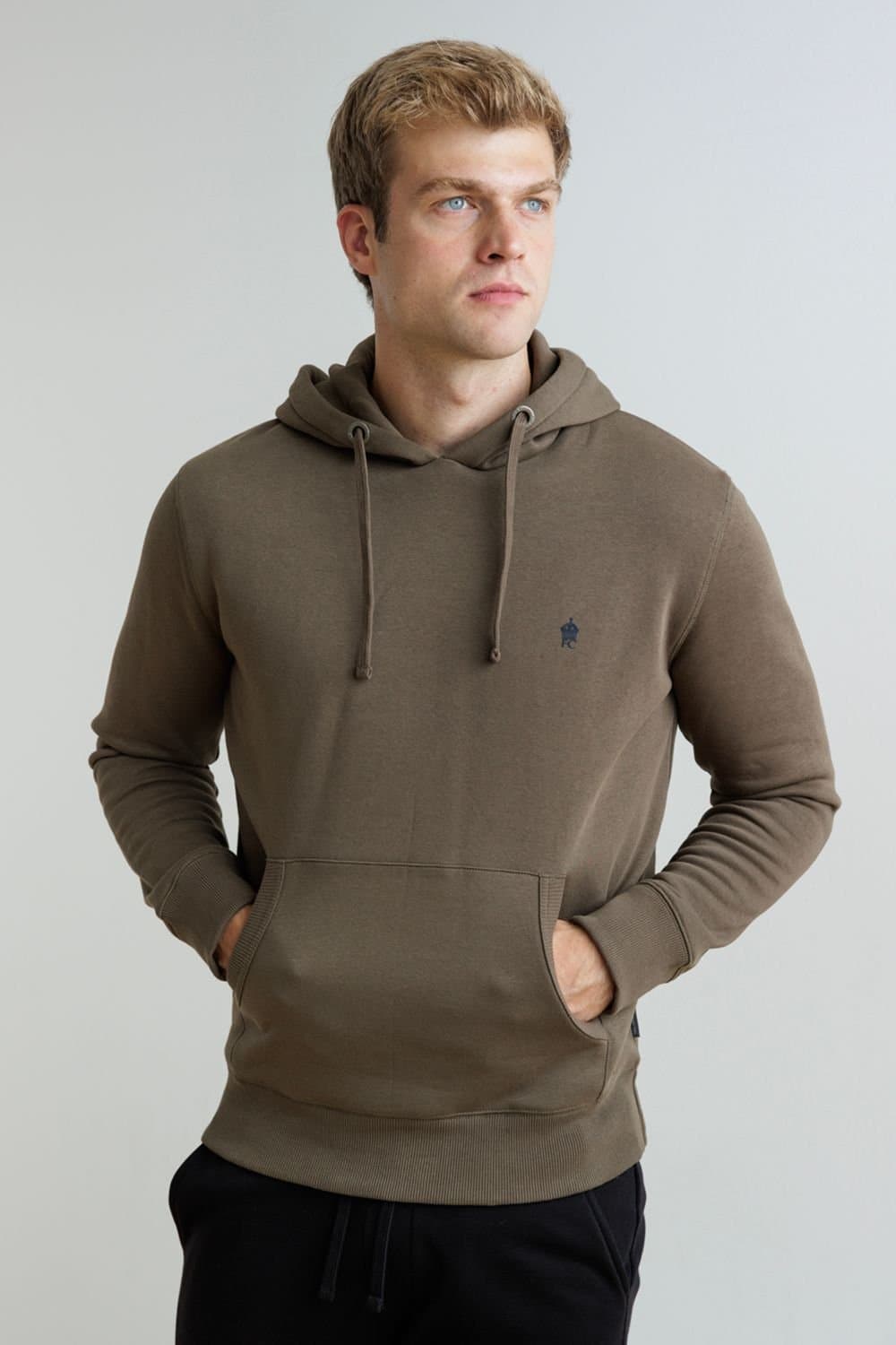 French Connection French Connection Men's Cotton Blend Hoody in Khaki