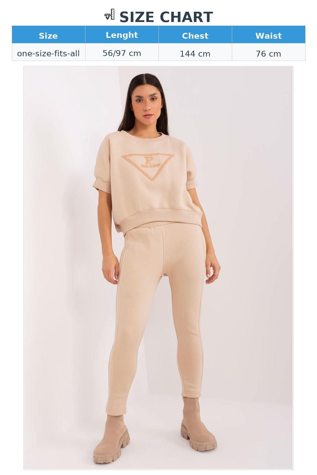 Love Lace Love Lace Women's Insulated Cotton Polyester Sweatshirt Set in Beige - 4