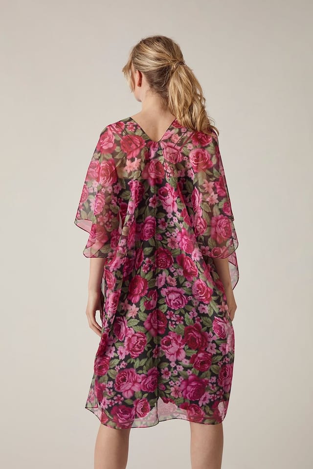 James Lakeland James Lakeland Women's Pink Black Rose Print Kaftan - 2