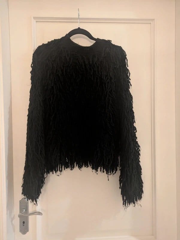 ASOS Design Black shaggy fringe jumper - 1