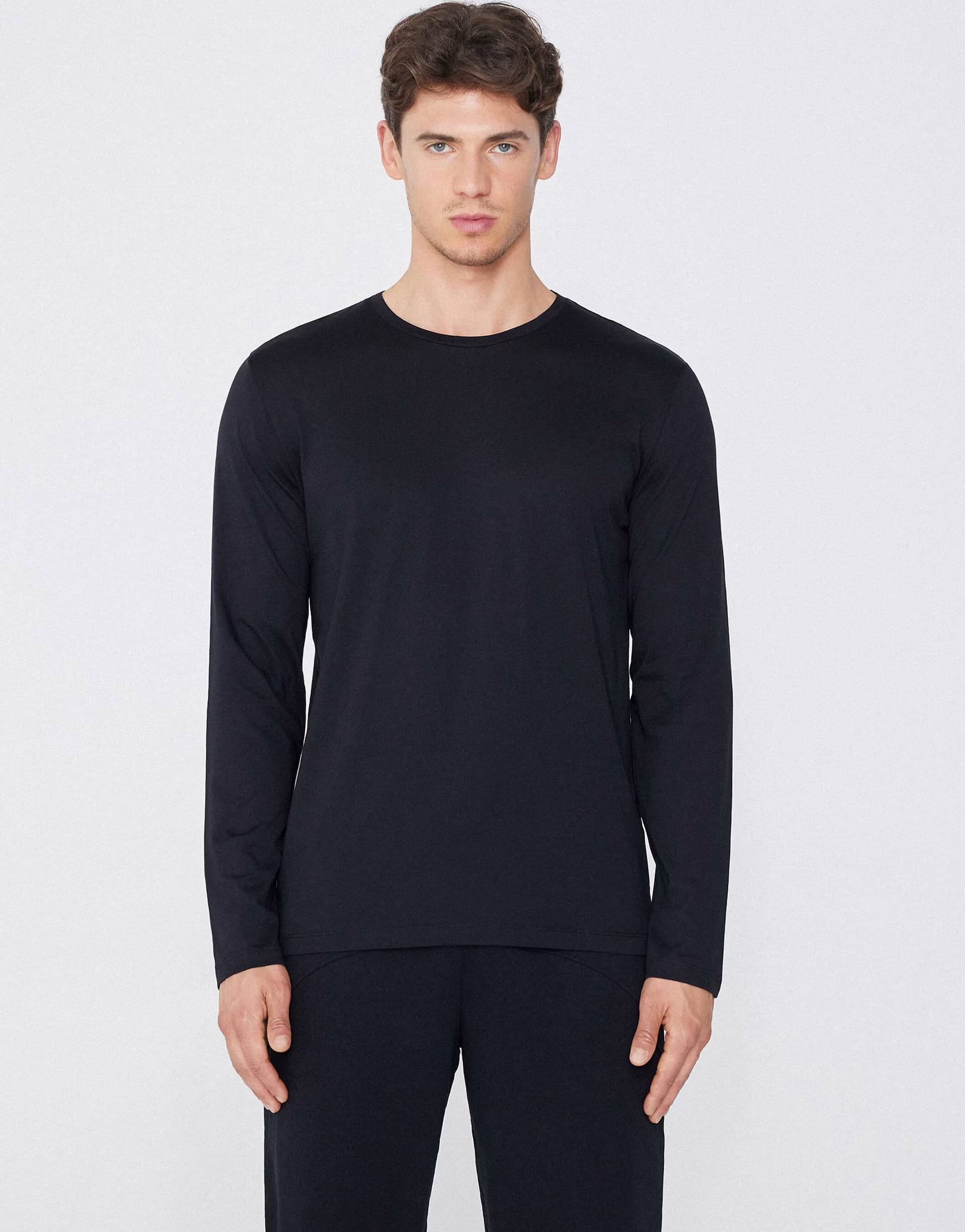 ASOS ASOS Black 100% Cotton Long Sleeve Round Neck Top