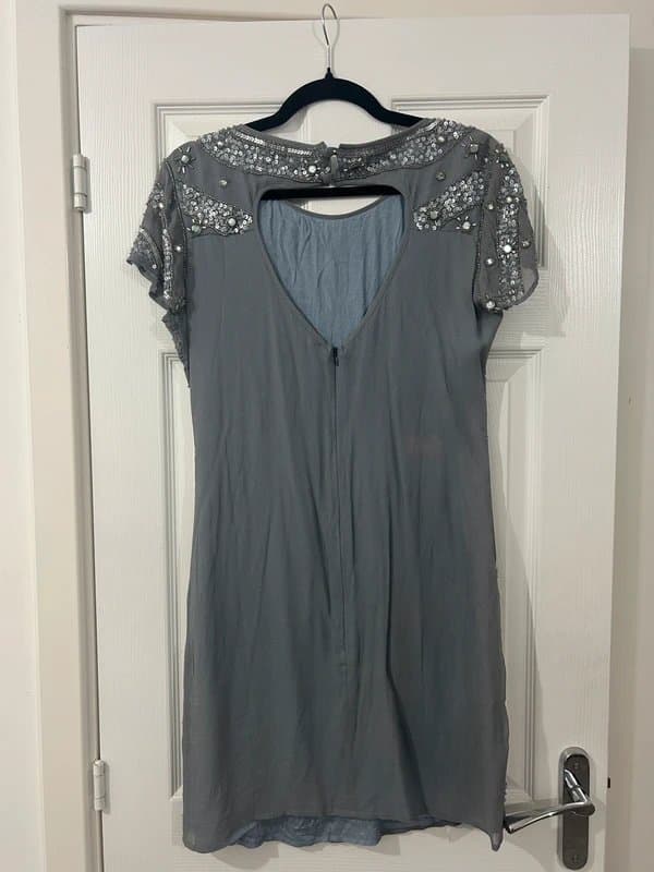 Next Next Grey Embellished Sequin Occasion Dress | Size 10 | Never Worn