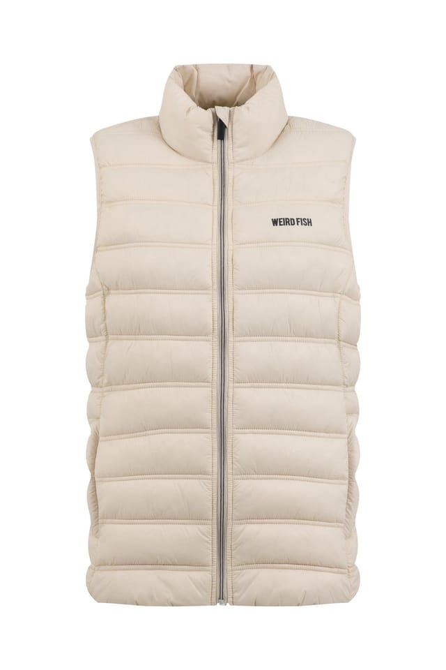 Weird Fish Weird Fish Women's Atissa Lightweight Padded Gilet in Cream - 2