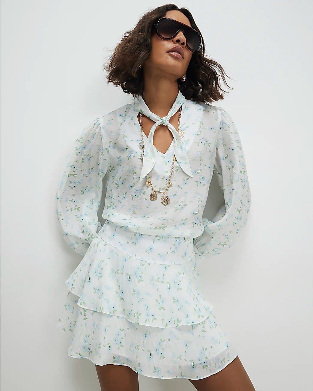 River Island River Island Womens White Floral Rara Mini Skirt