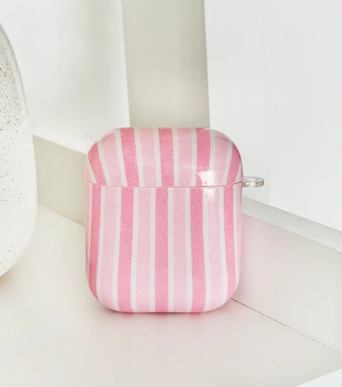 Coconut Lane Pink Powder Stripes Airpods Case Coconut Lane New Look