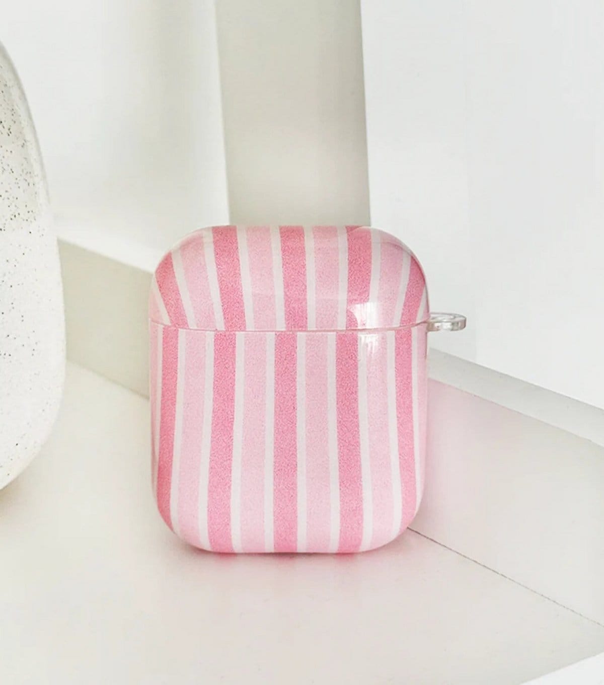 Coconut Lane Pink Powder Stripes Airpods Case Coconut Lane New Look - 1