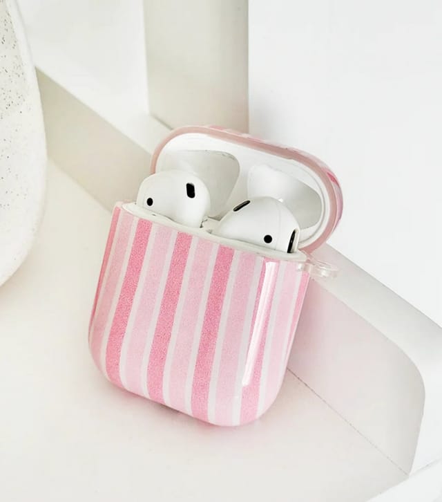 Coconut Lane Pink Powder Stripes Airpods Case Coconut Lane New Look - 2