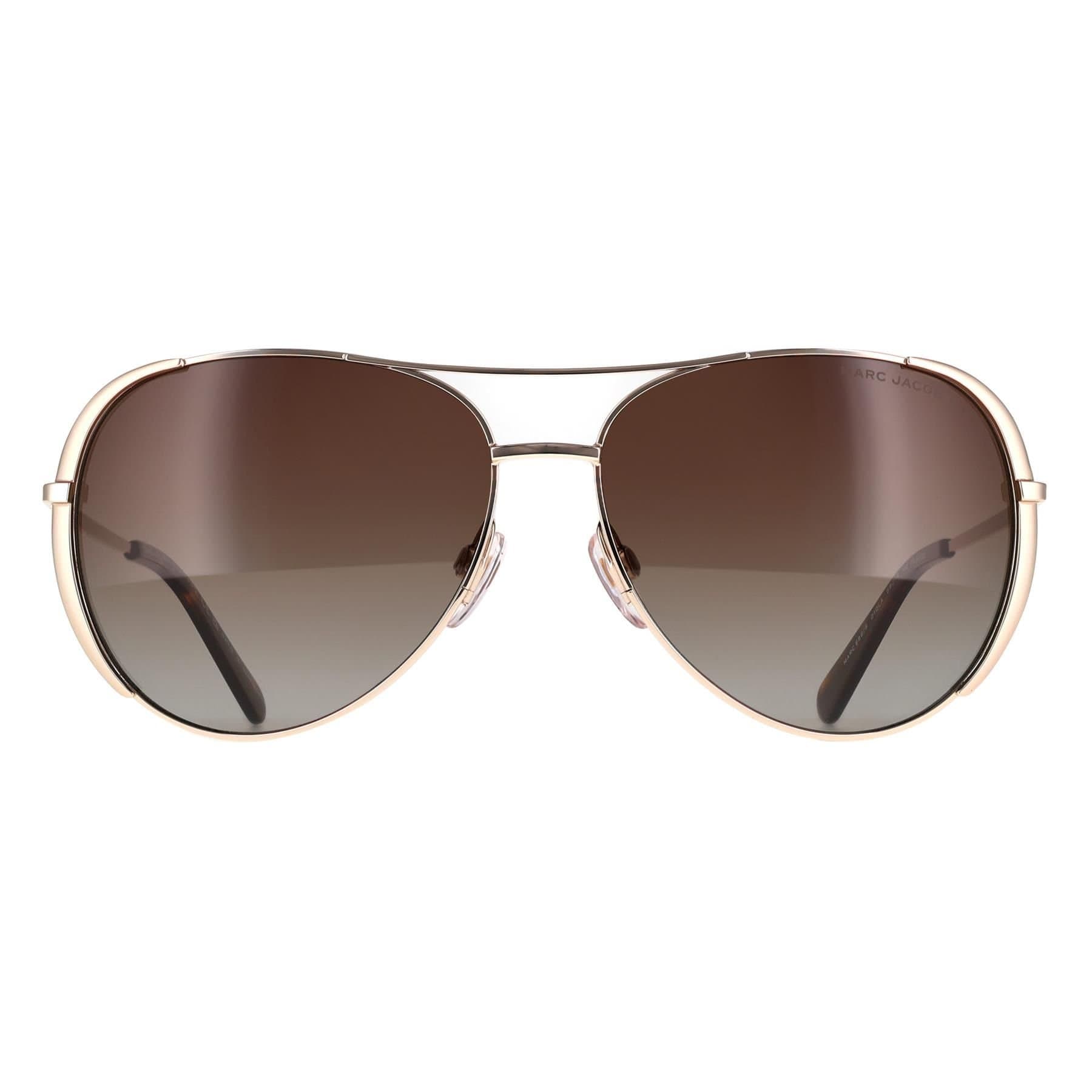 Marc Jacobs Marc Jacobs Women's Aviator Gold Brown Brown Gradient Polarized MARC 686/S