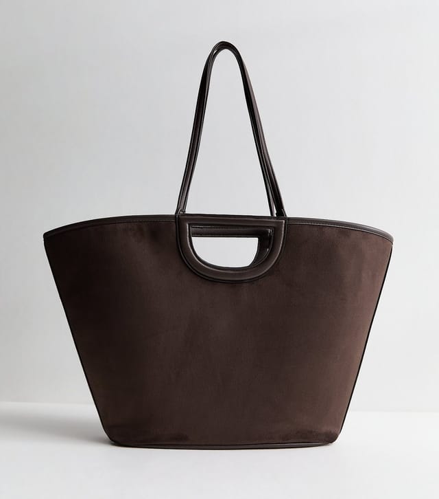 New Look Dark Brown Faux Leather Winged Tote Bag New Look - 2