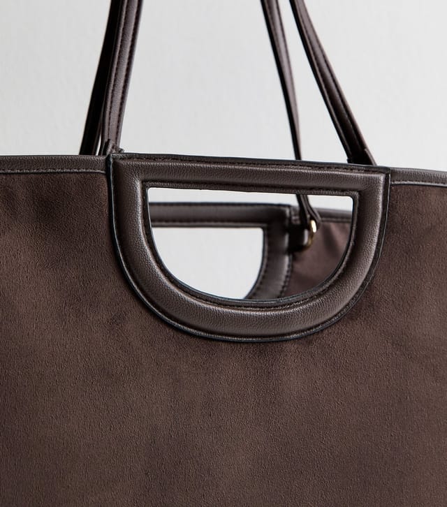 New Look Dark Brown Faux Leather Winged Tote Bag New Look - 3