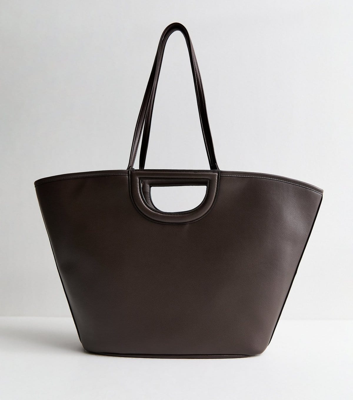 New Look Dark Brown Faux Leather Winged Tote Bag New Look - 4