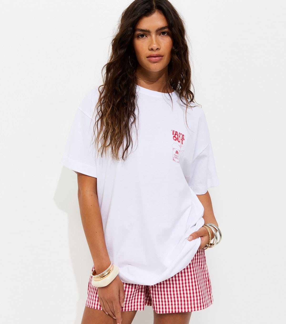 New Look Women's White Cotton Take Out Oversized T-Shirt New Look - 4