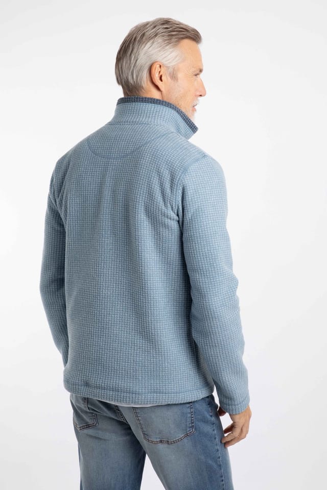 Weird Fish Weird Fish Men's Newark 1/4 Zip Grid Fleece in Light Blue - 3