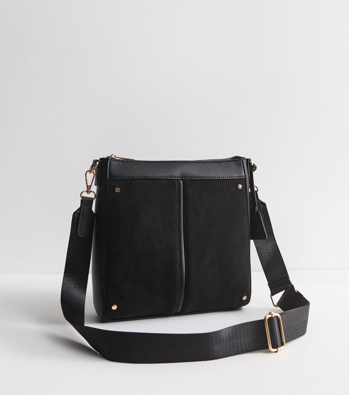 New Look Black Faux Leather Messenger Bag New Look