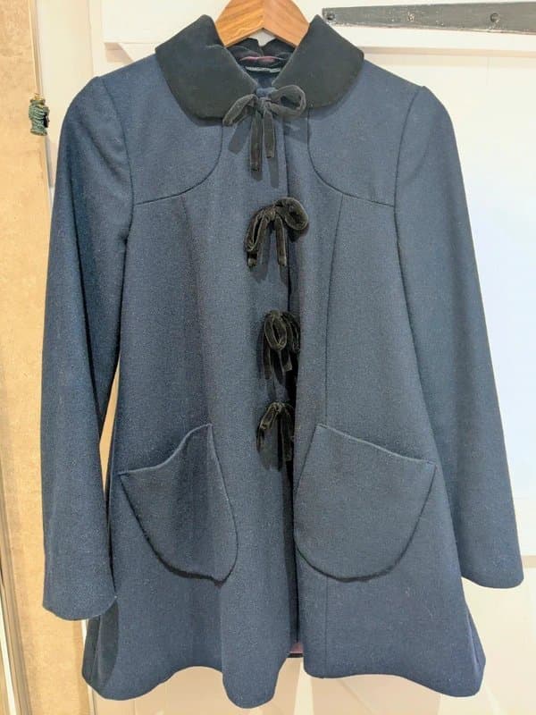 Topshop Topshop navy babydoll peacoat with bows