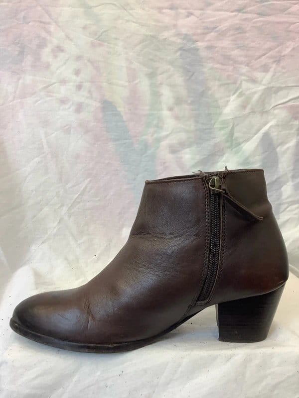 Jones Ladies Jones Brown Leather Ankle Boots Size 37, Uk 4 - 1
