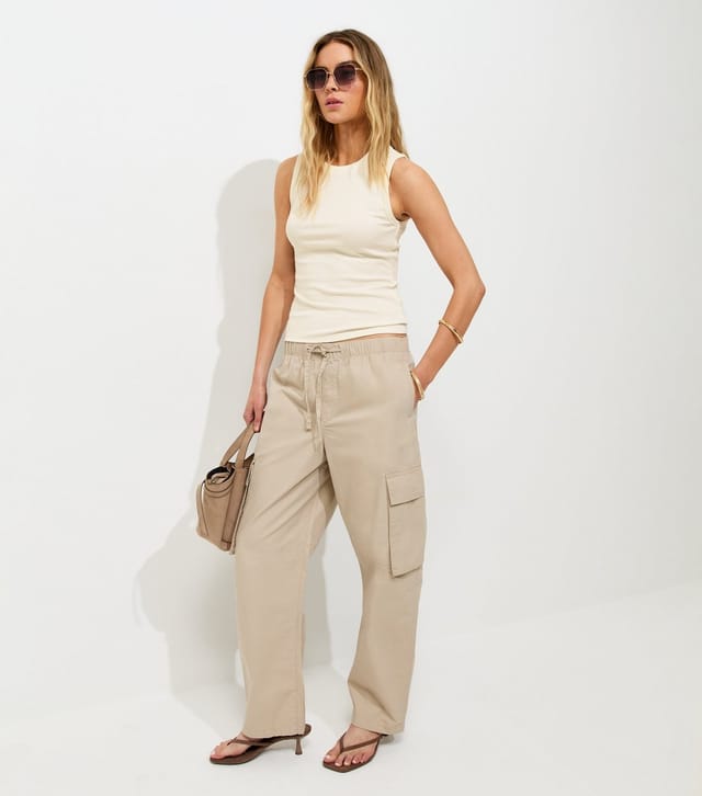 New Look Women's Cream Ribbed Tank Top New Look - 3