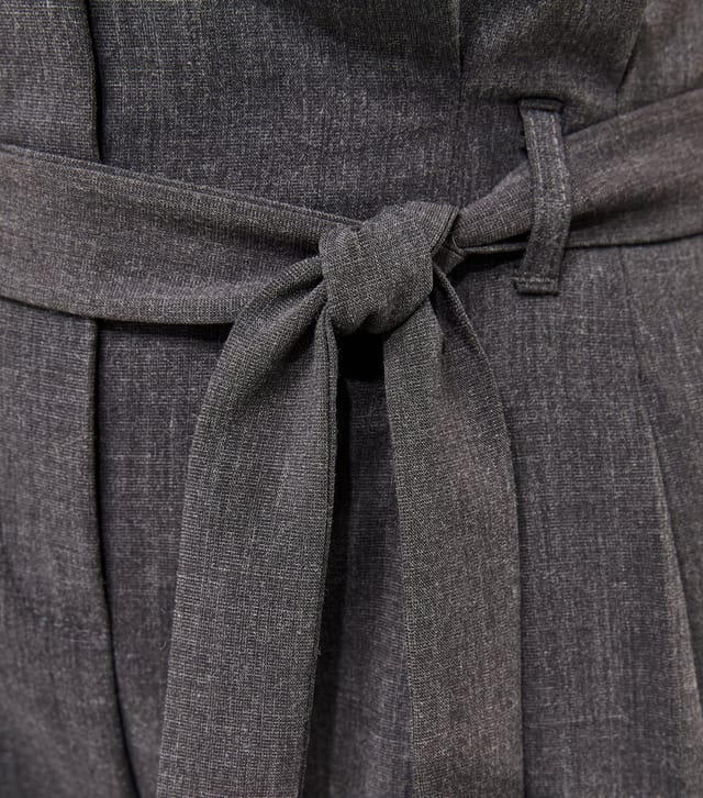 New Look Women's Dark Grey Paperbag Waist Tie Front Trousers New Look - 3