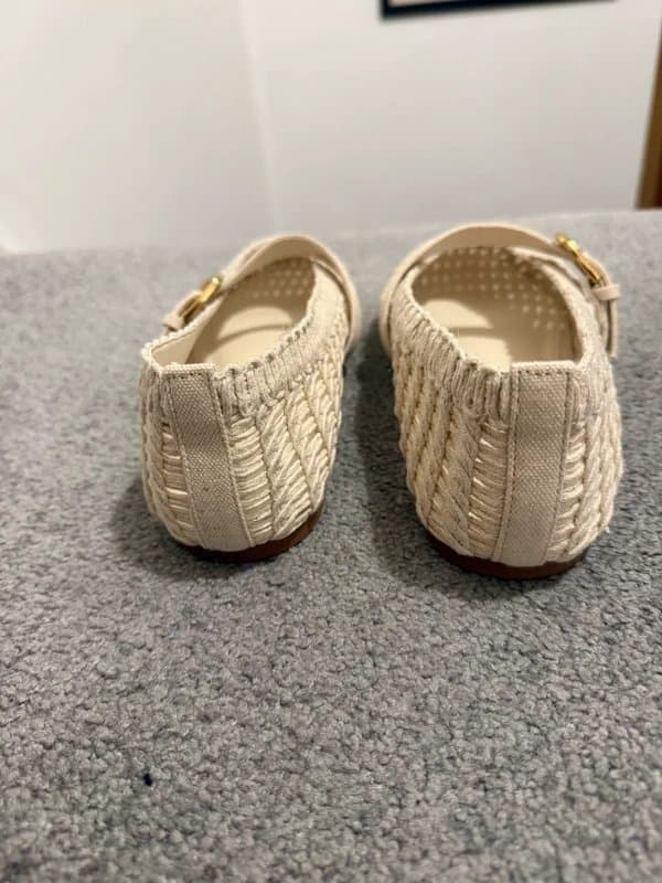 ASOS Design Leah crochet mary jane ballets in cream