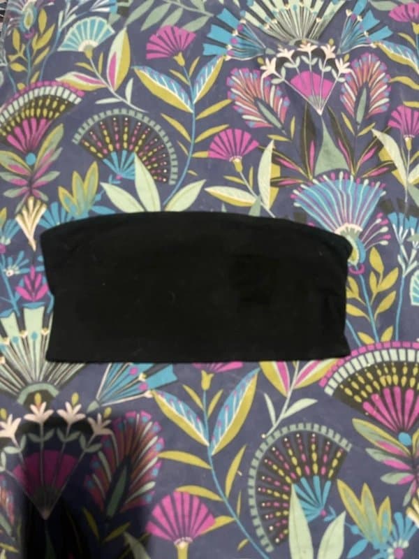 Bershka Strappy black cotton boob tube XS, open back