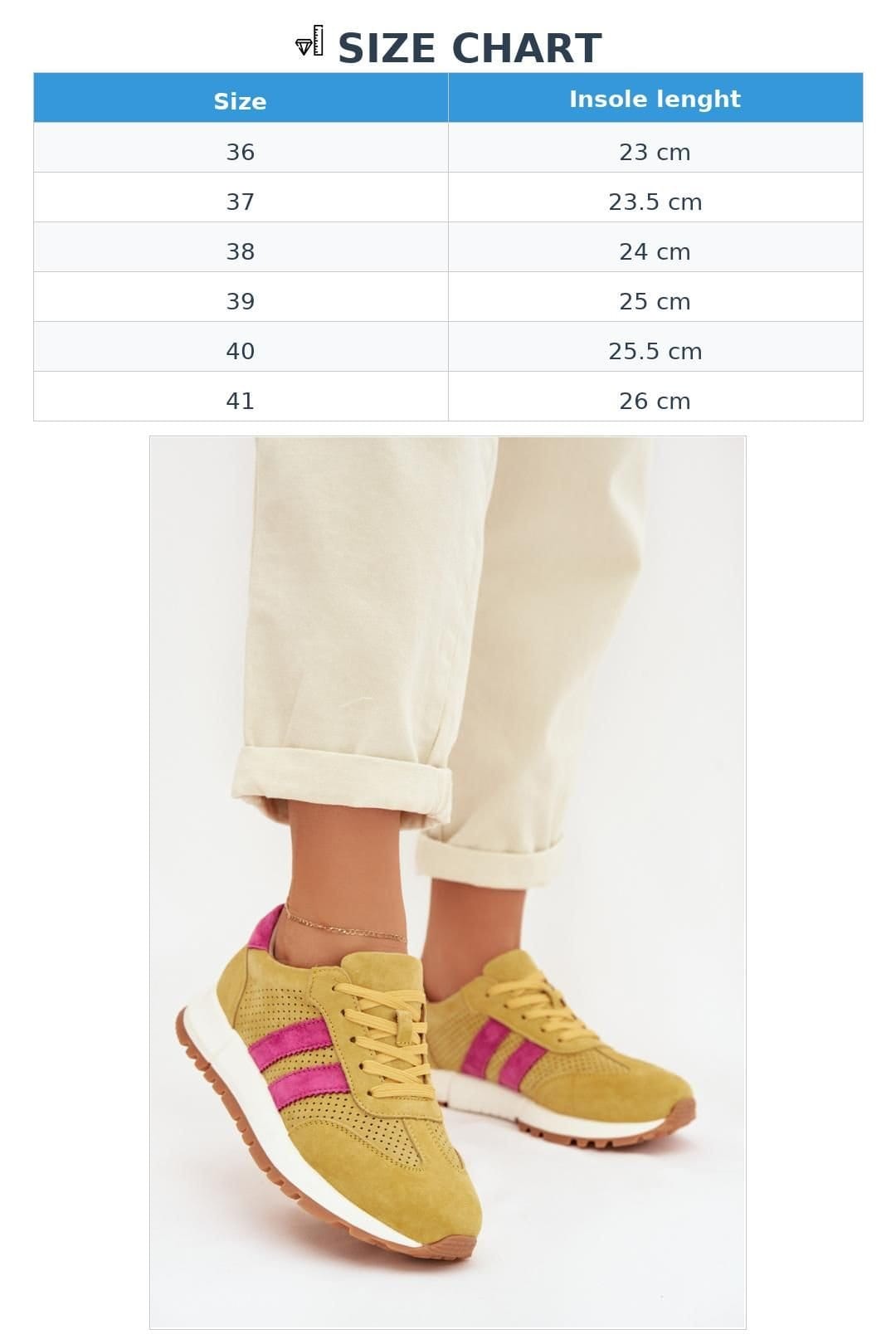 Love Lace Love Lace Women's Natural Suede Sneaker with Side Straps & Soft Insole in Yellow - 4
