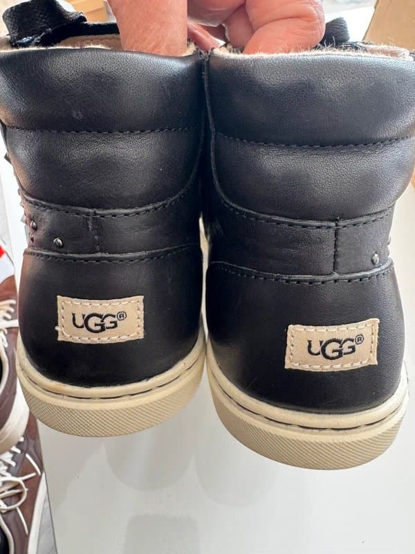 UGG UGG Black Leather Studded Trainer Boots (5)