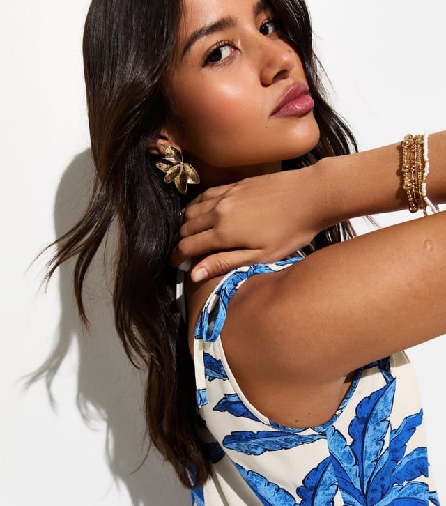 New Look Women's Blue Palm Tree Print Beach Maxi Dress New Look - 2