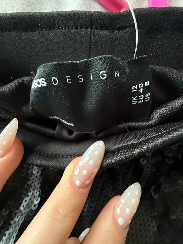 ASOS Design ASOS black sequin wide leg trouser - 1