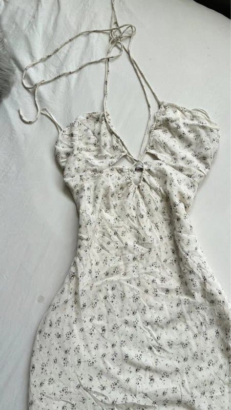 Bershka Bershka summer sleeveless dress halter neck long