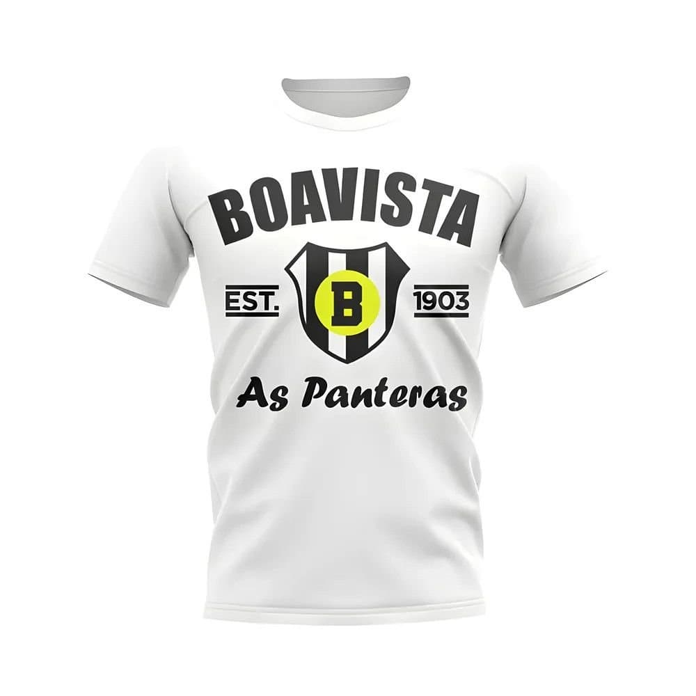 Boavista Boavista Men's Personalised Established Football T-Shirt White in Blue
