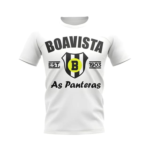 Boavista Boavista Men's Personalised Established Football T-Shirt White in Blue - 2