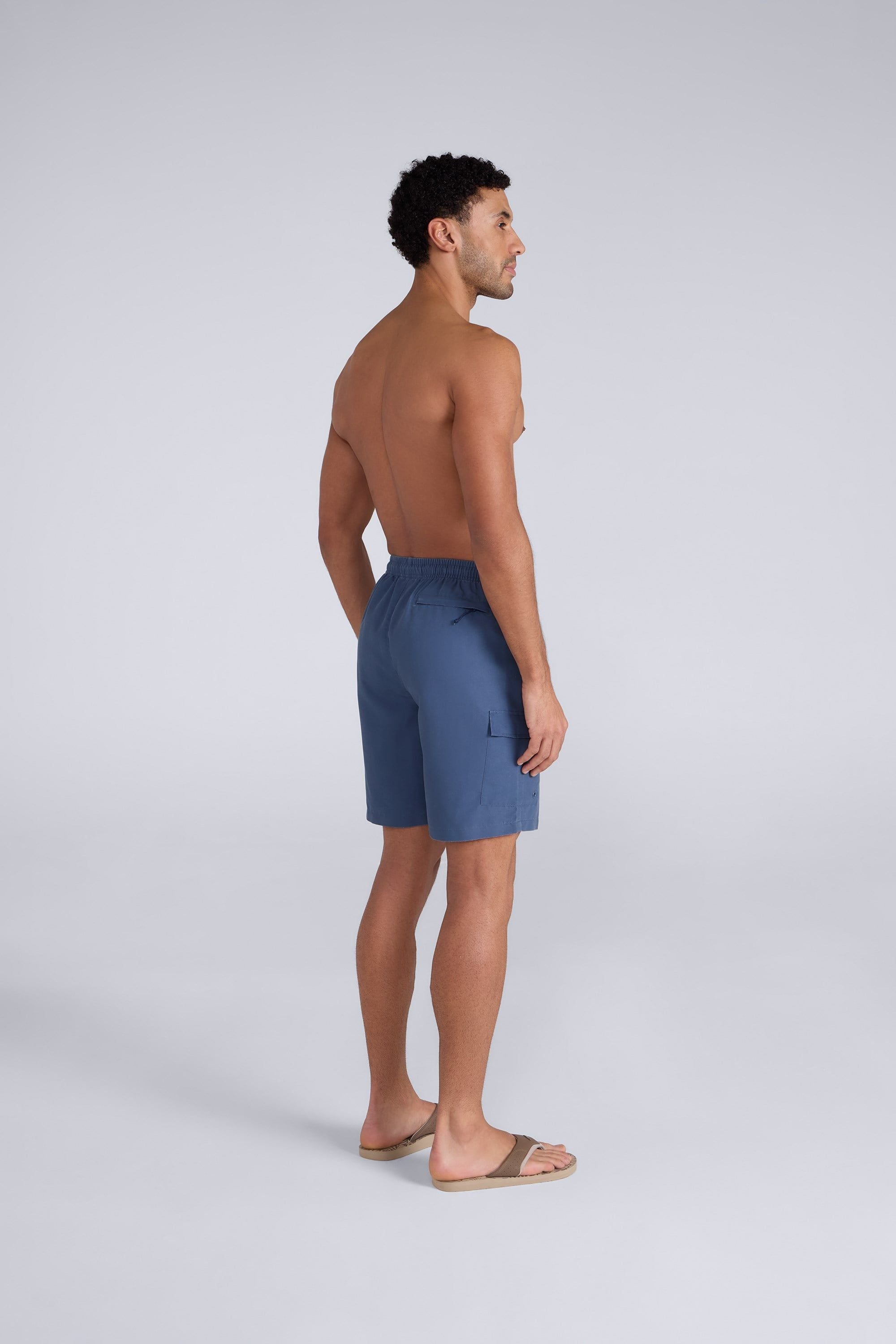 Animal Animal Men's 'Reeva' Lightweight Water Resistant Inner Drawcord Waist Swim Shorts in Dark Blue - 4