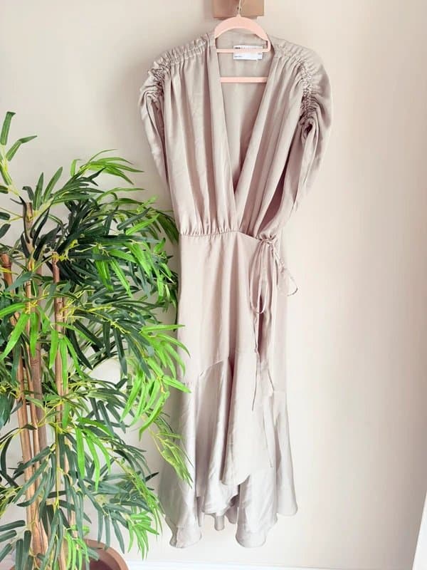 ASOS Beautiful Khaki Size 10 ASOS Midi Maxi Wrap Dress Worn Once