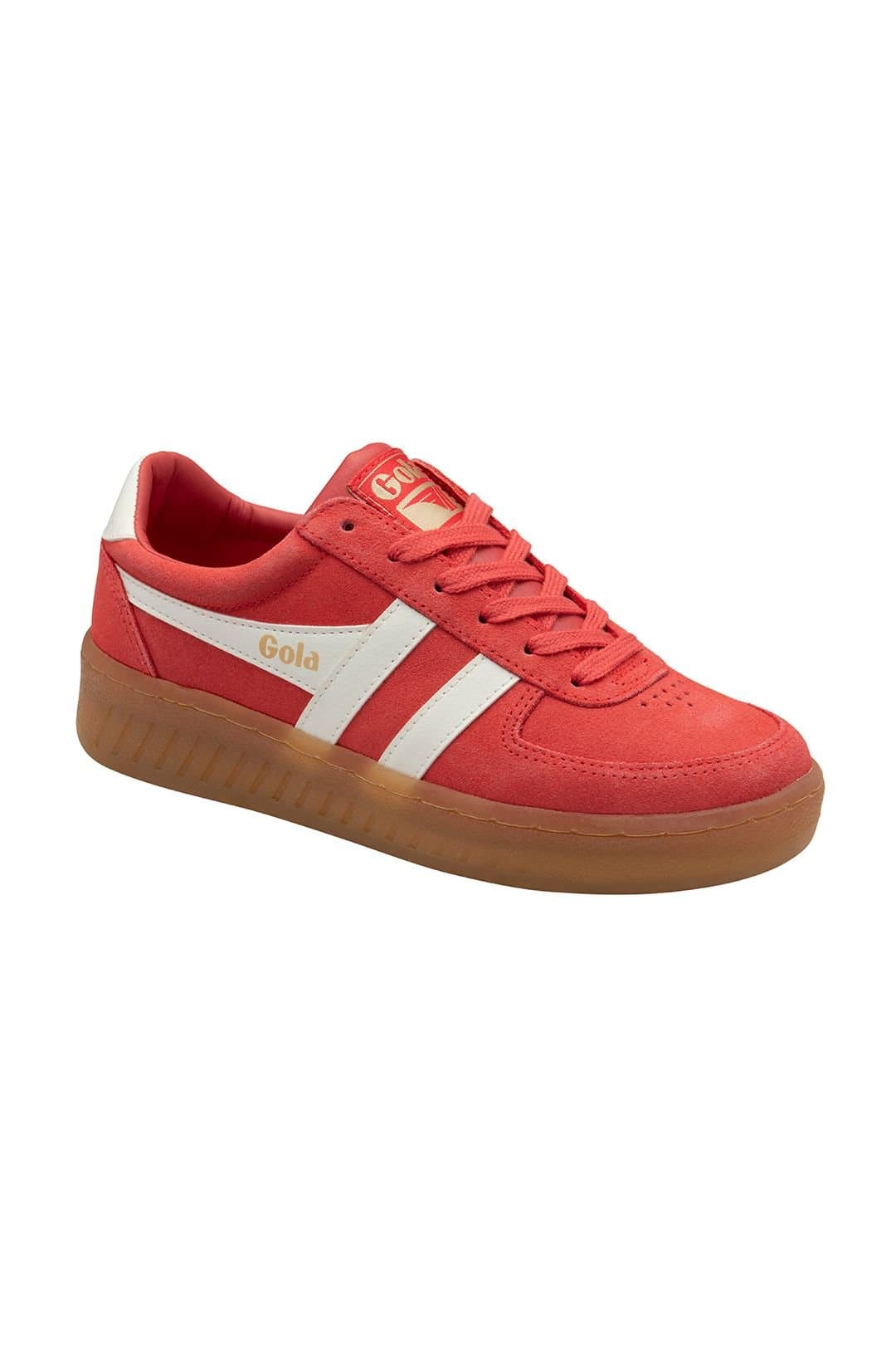 Gola Gola Women's 'Grandslam Suede' Lace-Up Trainers in Coral