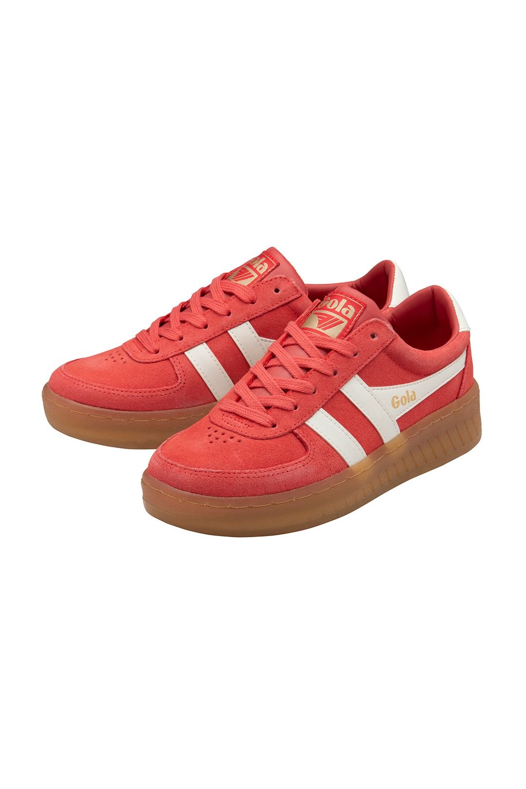 Gola Gola Women's 'Grandslam Suede' Lace-Up Trainers in Coral - 3