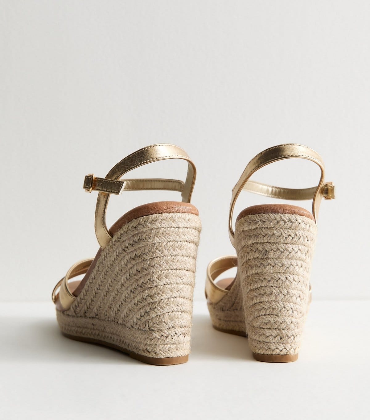 New Look Women's Gold Faux Leather Wedge Sandals Vegan New Look - 4