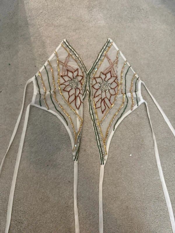 ASOS Design Vintage Beaded Embroidered Tie-Up Top