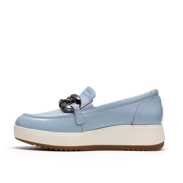 Clarks Clarks Women's Zylah May Light Blue Leather Loafers, Slip Ons - 2